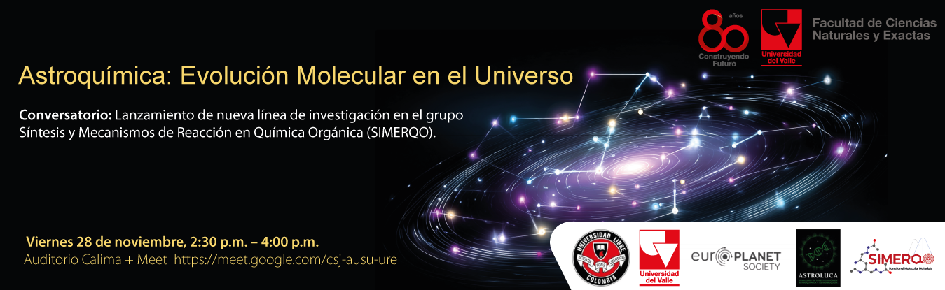 imagen tipo banner para el evento de astroquimica